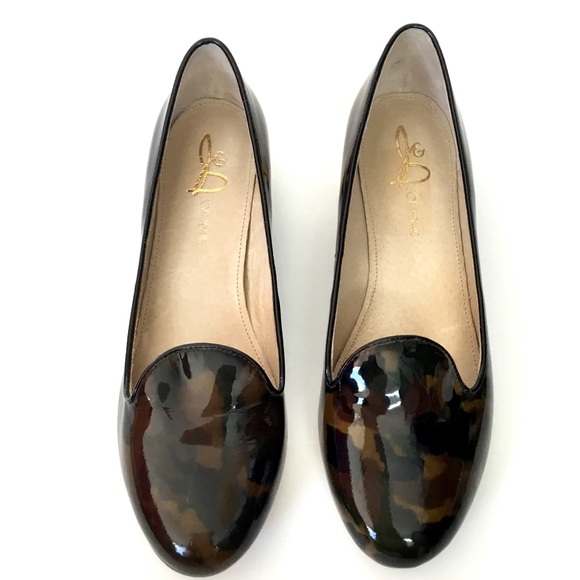 Joan & David Mitzie camo Print loafers gold heel 8 - Picture 3 of 7